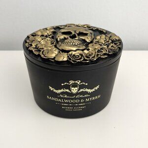 NEW Modern Alchemy Black and Gold Sandalwood and Myrrh Three Wick Candle